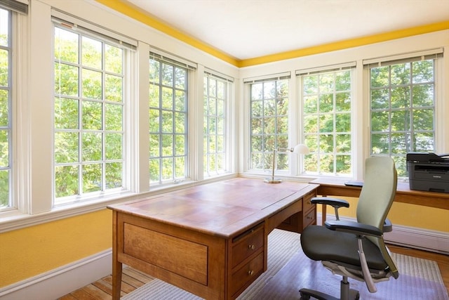 21 Waterston Rd, Newton, MA 02458 - office area with baseboards and wood finished floors