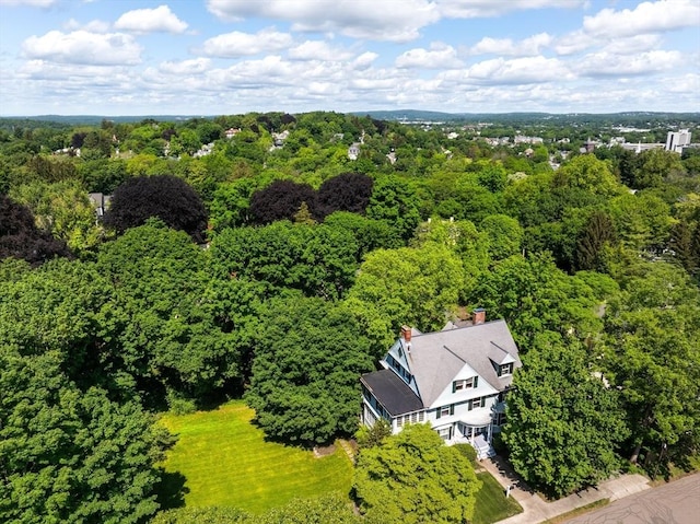 21 Waterston Rd, Newton, MA 02458 - aerial view of a heavily wooded area