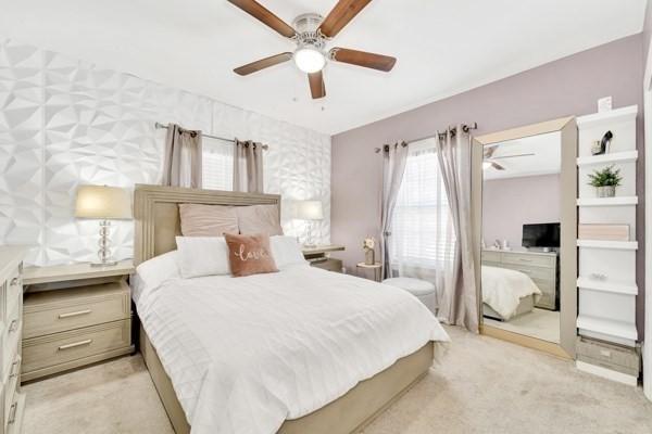 135 Pine Grove Ave, Lynn, MA 01904 - bedroom featuring ceiling fan and light carpet