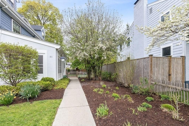view of yard featuring fence