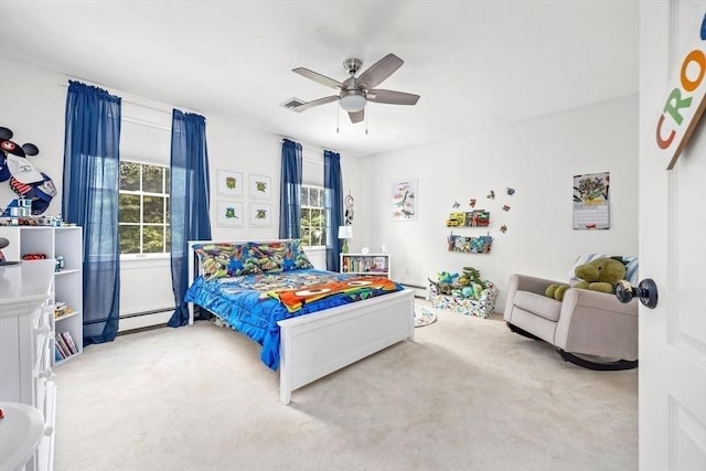 17 Maplewood Dr, Hanover, MA 02339 - carpeted bedroom with multiple windows, a ceiling fan, and a baseboard radiator