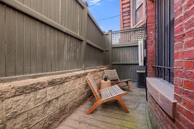 view of patio featuring central AC unit