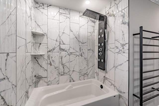 bathroom featuring bathing tub / shower combination