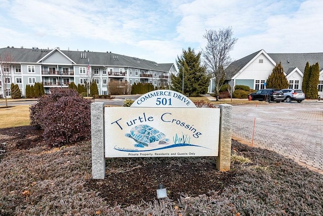 view of community sign