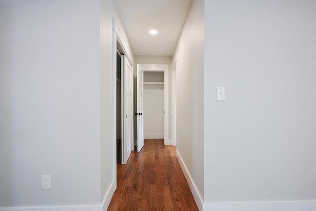 93 Hollis Rd, Plymouth, MA 02360 - corridor with wood finished floors, baseboards, and recessed lighting