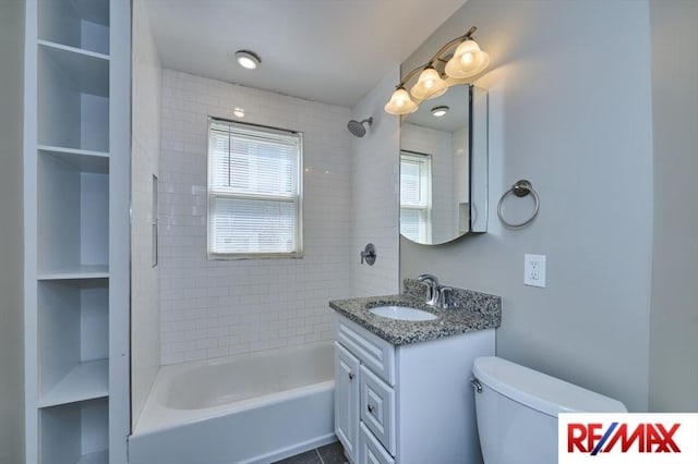 150 Nonantum St, Boston, MA 02135 - full bath featuring vanity, washtub / shower combination, and toilet