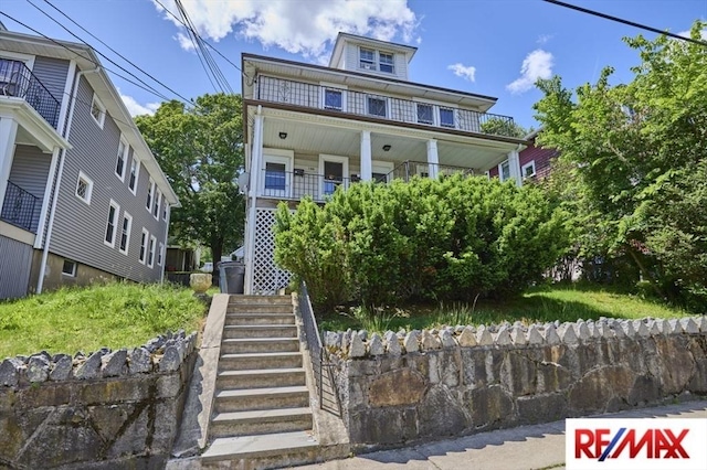 150 Nonantum St, Boston, MA 02135 - traditional style home with stairs and covered porch