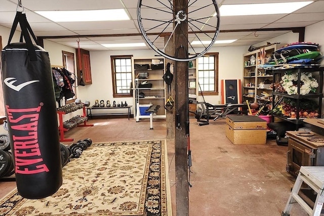 164 Worcester Rd, Westminster, MA 01473 - below grade area featuring a drop ceiling and a chandelier