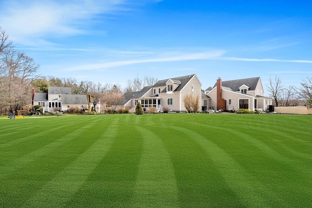 view of home's community featuring a lawn