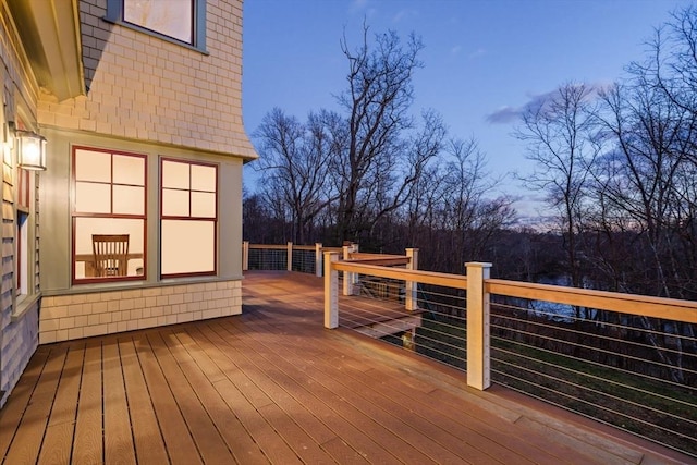 view of deck at dusk