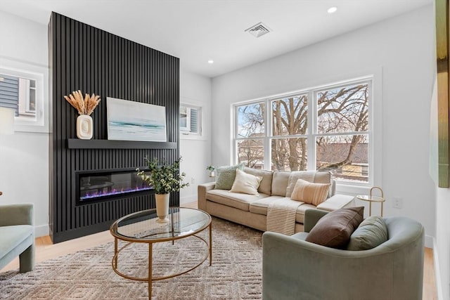 living room featuring hardwood / wood-style flooring