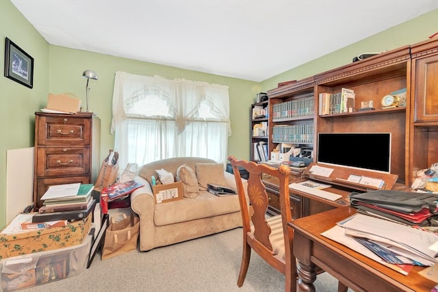 office area featuring carpet flooring