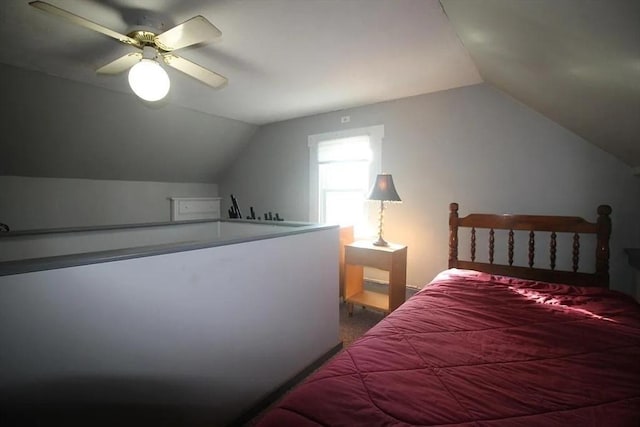 786 Cabot St, Beverly, MA 01915 - bedroom with lofted ceiling and a ceiling fan