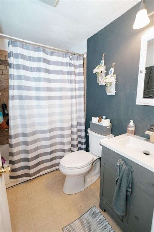 27 Morgan St, Fairhaven, MA 02719 - full bathroom featuring vanity, tile patterned floors, and a shower with shower curtain