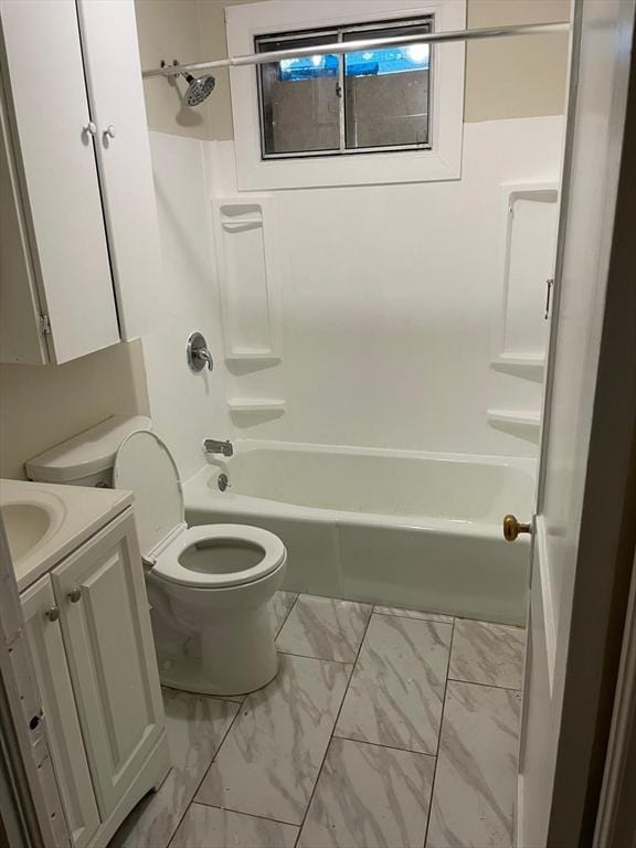 160 7th St, Leominster, MA 01453 - full bath with  shower combination, vanity, and marble look tile flooring
