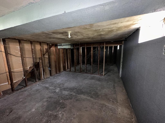 250 Gresham St, Springfield, MA 01119 - unfinished basement with concrete block wall