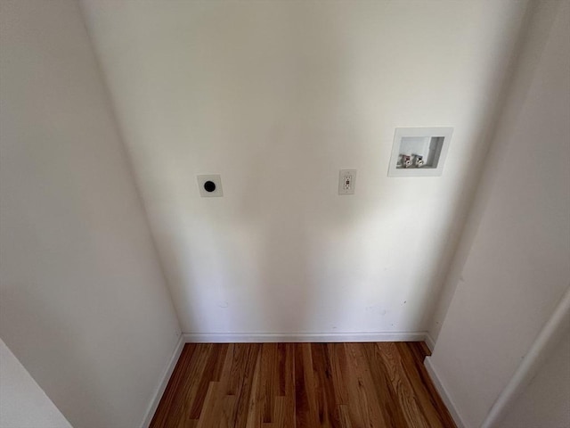 250 Gresham St, Springfield, MA 01119 - laundry area with electric dryer hookup, washer hookup, and wood finished floors