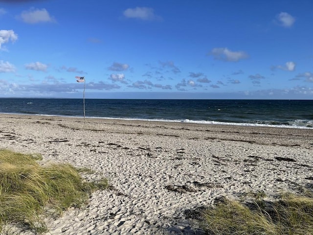 view of water feature with a view of the beach