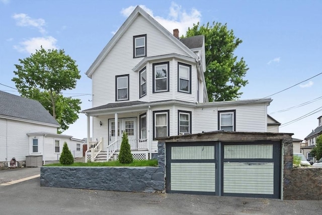 45-47 Crescent St, Swampscott, MA 01907 - view of front facade featuring covered porch and a chimney