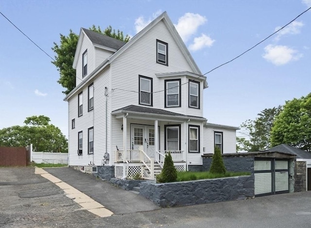 45-47 Crescent St, Swampscott, MA 01907 - view of front of house featuring a porch and an outdoor structure