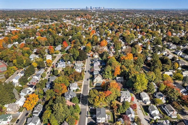 aerial view featuring a residential view