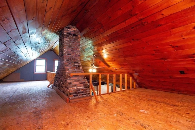 additional living space with wooden ceiling and vaulted ceiling