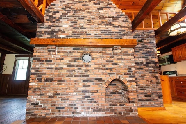 interior details featuring beam ceiling