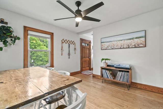 109 Euclid Ave, Pittsfield, MA 01201 - dining room featuring light wood-style flooring and a ceiling fan