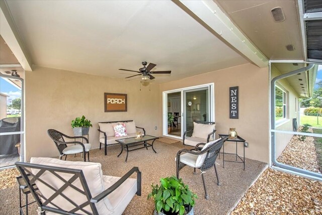 1656 Saint Clair Ave E, Fort Myers, FL 33903 - view of patio with outdoor lounge area and ceiling fan