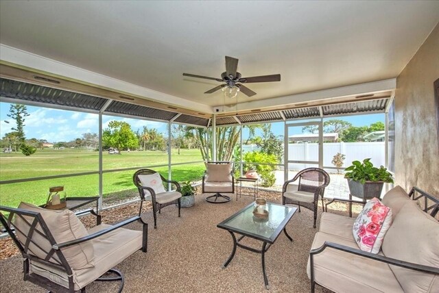 1656 Saint Clair Ave E, Fort Myers, FL 33903 - sunroom / solarium featuring ceiling fan