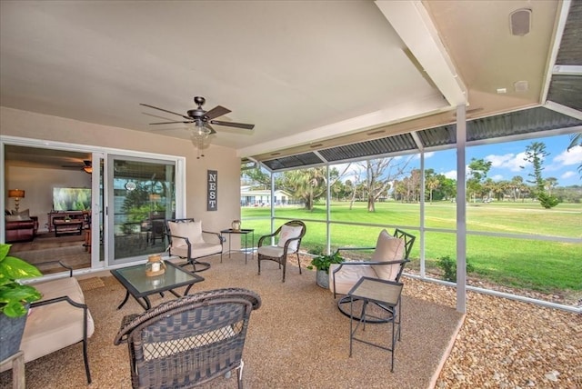 1656 Saint Clair Ave E, Fort Myers, FL 33903 - sunroom / solarium featuring ceiling fan