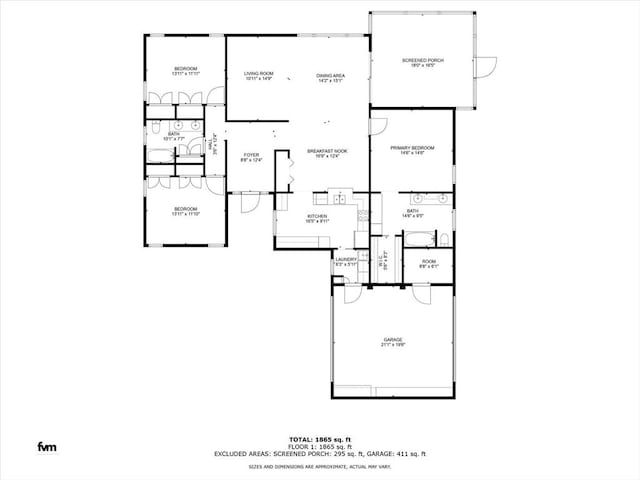 1656 Saint Clair Ave E, Fort Myers, FL 33903 - floor plan