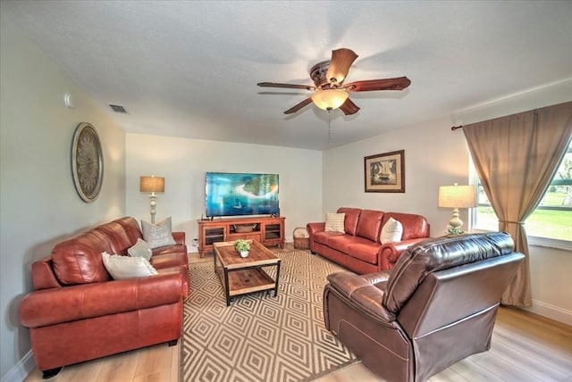 1656 Saint Clair Ave E, Fort Myers, FL 33903 - living room with ceiling fan and light hardwood / wood-style floors