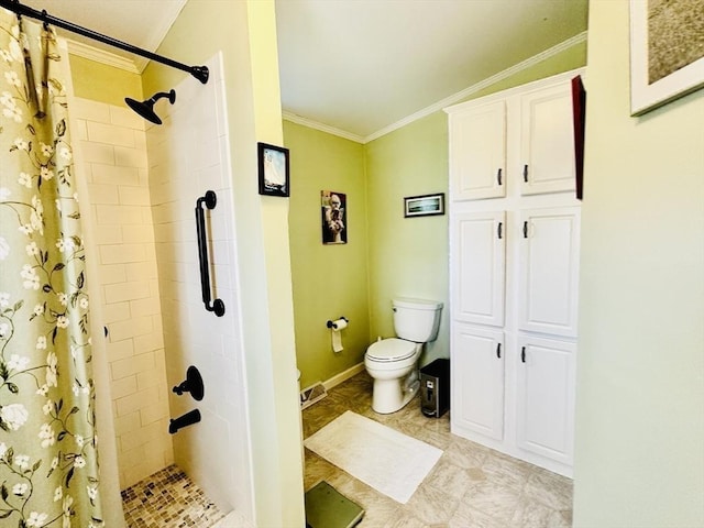 1408 Fox Run, Middleboro, MA 02346 - full bathroom with crown molding and a tile shower