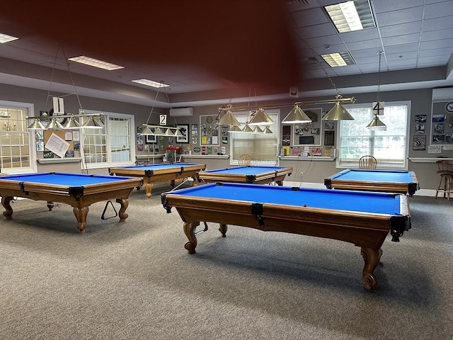 1408 Fox Run, Middleboro, MA 02346 - game room featuring carpet flooring, pool table, and a raised ceiling