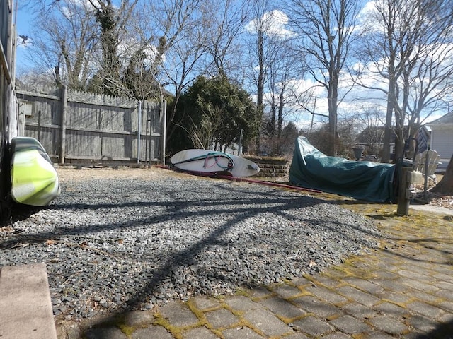 view of yard featuring fence