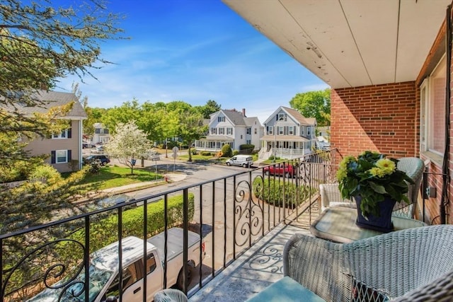 balcony with a residential view