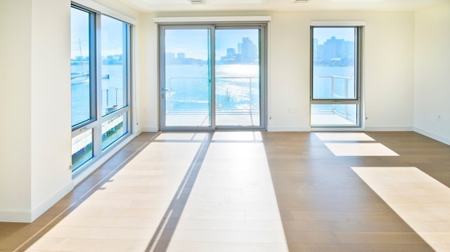 unfurnished room featuring hardwood / wood-style floors