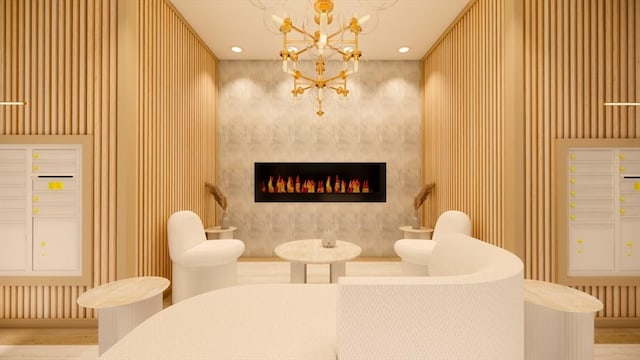 125 Lowell St Unit 2C, Somerville, MA 02143 - building lobby featuring wallpapered walls and recessed lighting