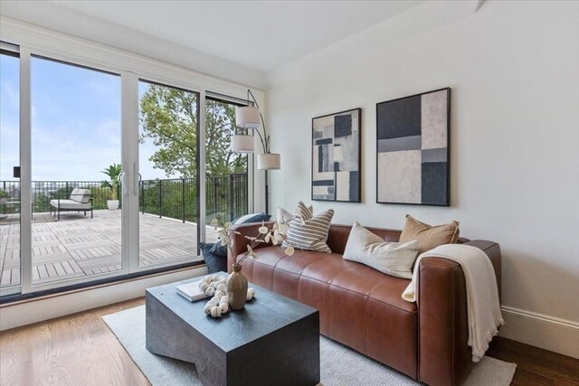 197-199 Winchester St, Brookline, MA 02446 - living room with wood finished floors and baseboards