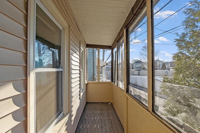 view of unfurnished sunroom