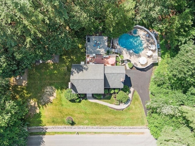 74 Charter Rd, Acton, MA 01720 - view from above of property featuring a pool area