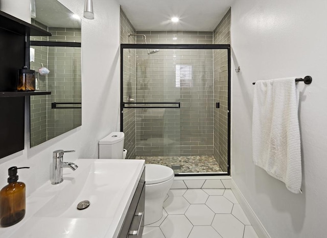 50 Triton Ave, Winthrop, MA 02152 - full bathroom featuring toilet, vanity, tile patterned floors, and a shower stall