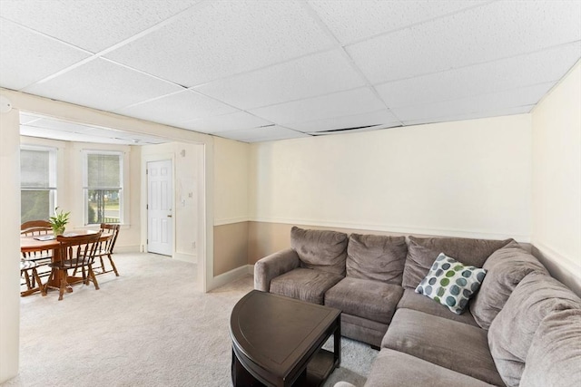 342 Broadway, North Attleboro, MA 02760 - living area with a paneled ceiling and light carpet