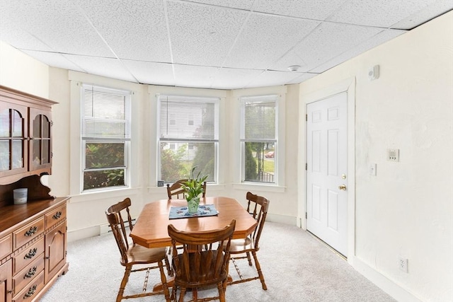 342 Broadway, North Attleboro, MA 02760 - dining room with a drop ceiling, light carpet, and plenty of natural light
