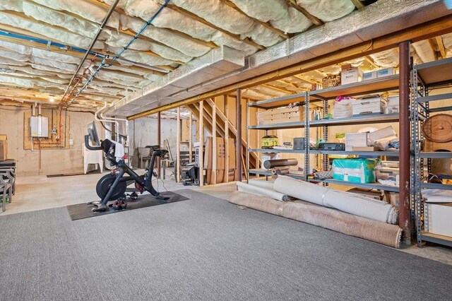 exercise room featuring electric panel