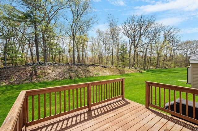 deck with a yard