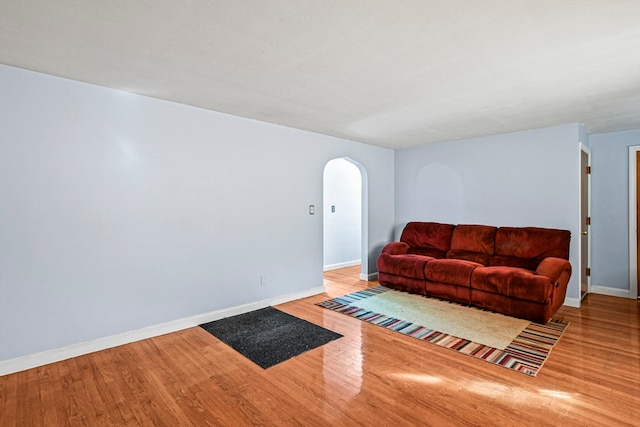 living room with light hardwood / wood-style floors