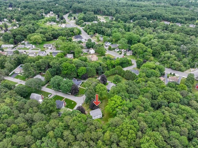 22 Liberty St, Bellingham, MA 02019 - aerial view of property's location featuring a heavily wooded area