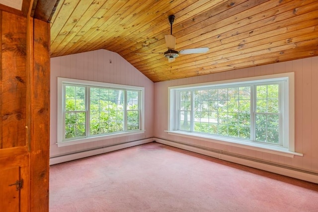22 Liberty St, Bellingham, MA 02019 - unfurnished room with lofted ceiling, carpet, a ceiling fan, wooden ceiling, and wooden walls